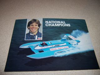 1982 Chip Hanauer & Atlas Van Lines Hydroplane Racing Boat Vtg 5x7 Postcard