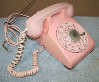 Vintage 1959 Western Electric G3 Rotary Telephone Molded In Pink/salmon J0352
