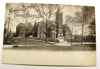 4 Vintage Postcards Terre Haute 3 State Normal School,  1 State Normal Library 2
