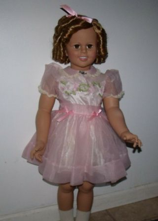 Danbury 36 " Shirley Temple Perfect Hair Pink Dress Doll