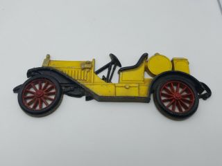 Vintage Sexton Cast Metal Antique Cars Wall Hanging Yellow Convertible