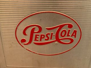 RARE Vintage 1950 ' s Pepsi Cola Aluminum Cooler Ice Chest Pepsi Collector Metal 3