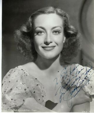 American Icon,  Oscar Winner Actress Joan Crawford,  Autographed Vintage Photo.