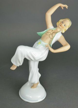 Antique Art Deco Schaubach Kunst German Porcelain Nude Dancer Figurine Statue