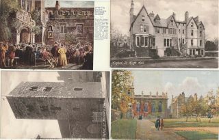 R England Oxfordshire 4 Old Postcards English Oxford College Education School