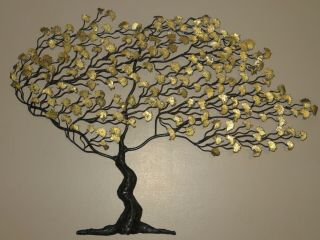 Metal Tree Wall Art.  Branches Blown In The Wind.  Multiple Tones.  Home Decor.  Vintage
