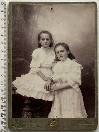 1900 Grossman Tiraspol Moldova Russia Young Girls Antique Photo Cabinet Portrait