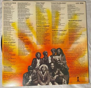 1980 Bob Marley & The Wailers Uprising Vinyl Record Lp 2