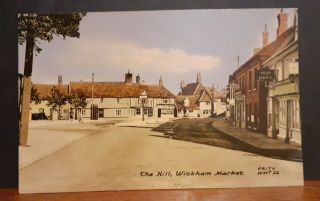 Old Street Scene Postcard - Wickham Market Suffolk England Uk Wmt24