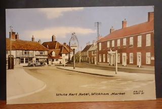 Old Street Scene Postcard - Wickham Market Suffolk England Uk Wmt21