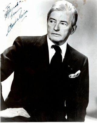 British - American Stage & Film Character Actor Claude Rains,  Signed Vintage Photo