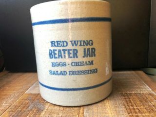 Collectible Red Wing Beater Jar Stoneware Crock,  Eggs,  Cream,  Salad Dressing