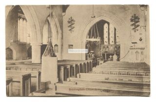 Siddington Church Interior - Old Gloucestershire Postcard
