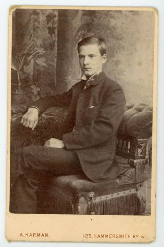 Handsome Dapper Well Dressed Young Man In Antique Cabinet Card Photo
