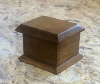 Antique Birds Eye Maple Wood Hinged Stamp Box Treen Small Hand Made Miniature