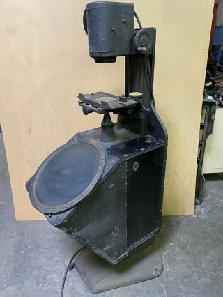 Antique Portman Optical Comparator Floor Model Brass Tags Vintage Machine Shop