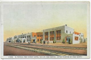 (5280) Old Fred Harvey Postcard The El Navajo Hotel At Gallup Mexico
