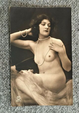 Vintage 1920s French Nude Woman Lady Pc Paris Photo Post Card 2103