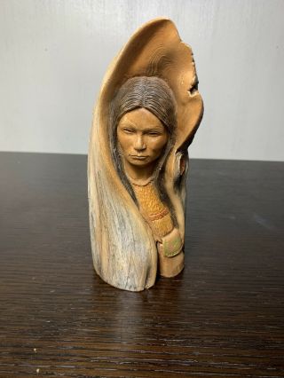 1990 Stephen Herrero Sculpture American Native “walk In Beauty” Mother W Papoose