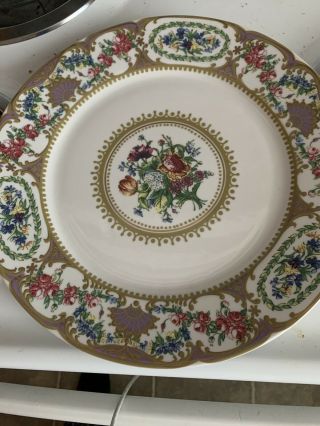 Sevres Dinner Plate: Neoclassic Floral Design Dinner Size,  ”andrea”by Sadek