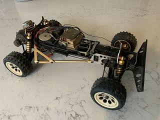 Vintage Kyosho Optima Turbo Rc Buggy Old School W Gold Parts