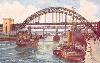 Newcastle Upon Tyne - Town Bridges An Old Postcard 24706