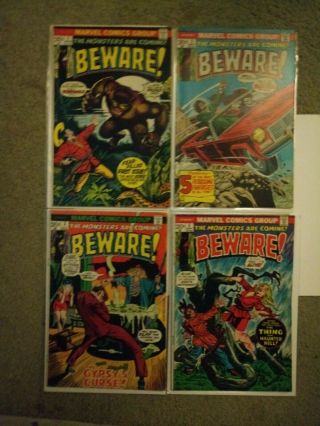 Beware Issues 1,  2,  3,  4,  (marvel,  1972) The Monsters Are Coming
