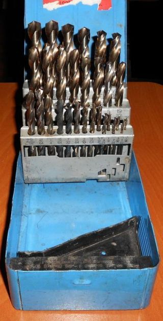 Vintage Lawson Standard Drill Bit Set W/case 1/16 - 1/2 Fast