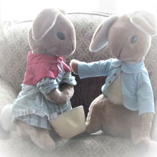 Rare Vtg.  Eden Toys Beatrix Potter Peter Rabbit & Mrs.  Rabbit Huge 26 