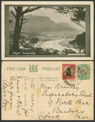 South Africa 1/2d 1d 1910 Old Postcard Cape Town Camp 