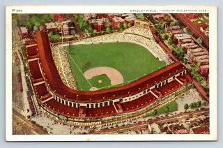 Vintage Postcard Wrigley Field Home Of The Chicago Cubs Mlb Baseball 1951 F3
