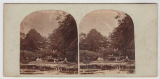 Yorkshire Stereoview - View On A Beck With Crinolined Ladies Relaxing
