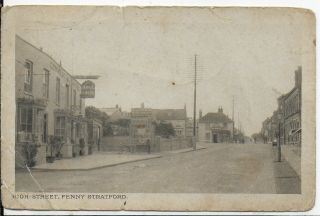 Early Rare Vintage Postcard,  High Street,  Fenny Stratford,  Milton Keynes