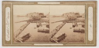 Italy Stereoview - Napoli And Castel Dell 