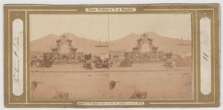 Italy Stereoview - Napoli And Fontana Di Santa Lucia In Naples By Chez Richter