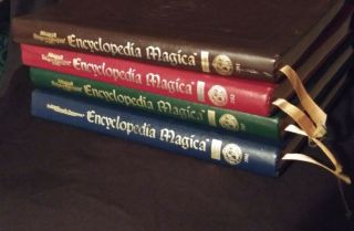Vtg Ad&d 2nd Ed Encyclopedia Magica Volumes 1 - 4 Leather W Ribbon 1st Edition Tsr
