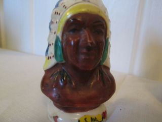 Vintage Native American Indian Chief and Princess Salt & Pepper Shakers JAPAN 3