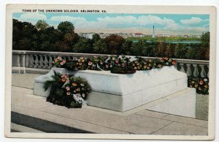 Vintage Postcard Tomb Of The Unknown Soldier 1921 Arlington Virginia