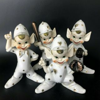 4 Vintage Porcelain Ceramic 1950 