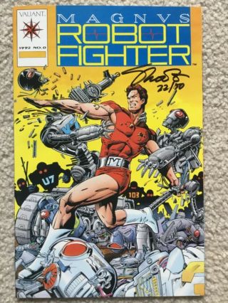 Magnus Robot Fighter 0 1992 Mail In Issue W/card Signed Jim Shooter Vf/nm