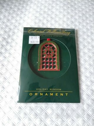 Colonial Williamsburg 24kt Gold Finish Holiday Window Wreath Ornament 2010