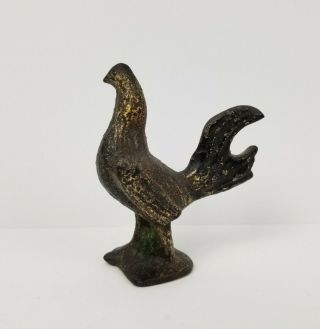 Vintage Cast Iron Chicken Small Figurine Figure Miniature Antique Metal Bird