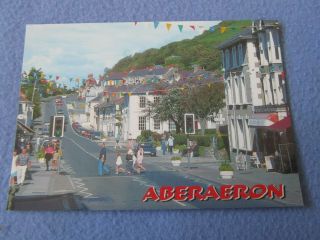 Wales Aberaeron High Street Old Postcard