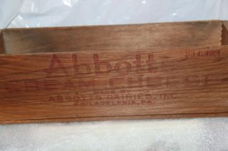 RARE VINTAGE ABBOTTS Wood Cream Cheese Crate with Dovetail Edges; 3 pounds 2