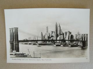 Vintage Brooklyn Bridge York Ny Real Photo Print Postcard 18 Mainzer