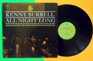 Kenny Burrell All Night Long Lp 1972 Hard Bop Hank Mobley Donald Byrd 4645
