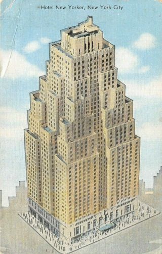 York City Ny Hotel Yorker Vintage 1950 Advertising Postcard B02