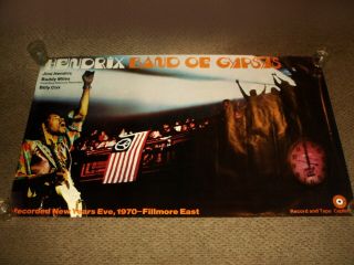Vintage Jimi Hendrix Band Of Gypsys 1970 Capitol Records Promo Poster - Huge