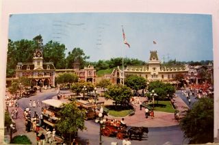 Disneyland Main Street Town Square Postcard Old Vintage Card View Standard Post