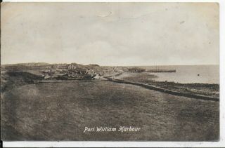 Early Vintage Postcard,  View Of The Harbour,  Port William,  Scotland,  1920